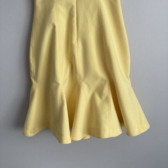 Likely Sleeveless Beckett Bodycon Sheath Peplum Dress Size 4 Yellow Stretch - Picture 9 of 10